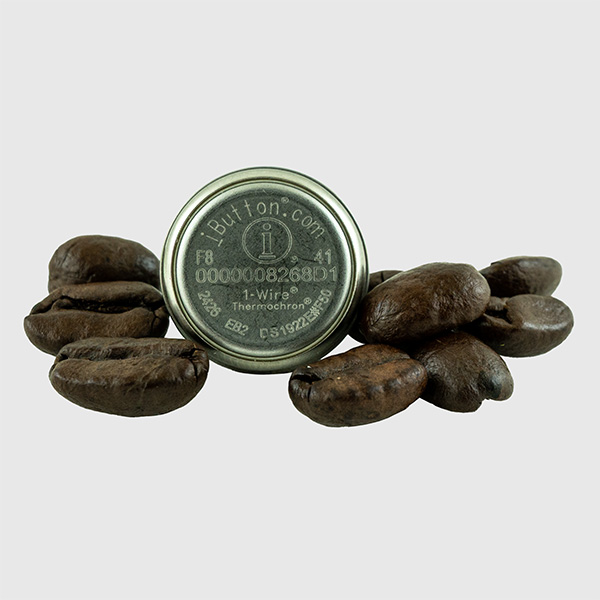 DS1922E Thermochron iButton with Coffee Beans